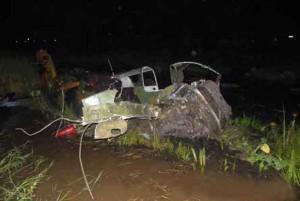 Wreckage of the LTTE air craft shot down close to the Katunayake Air base