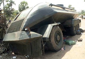 The armor plated vehicle seized by 20 GR troops today(April 28).